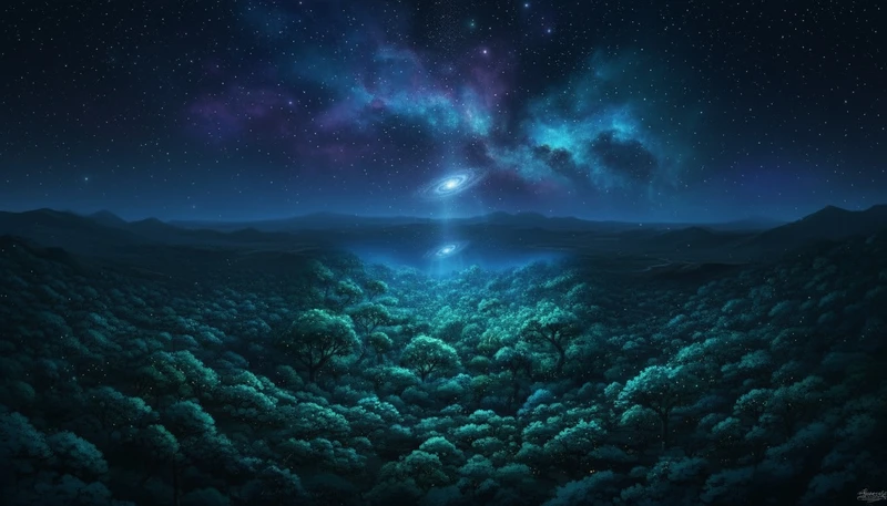A starry night with a view of the galaxy