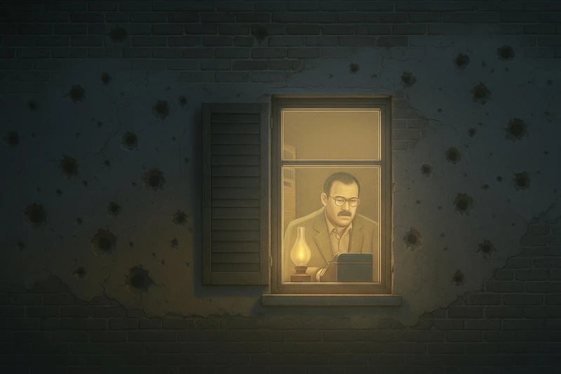 A man looking out a window