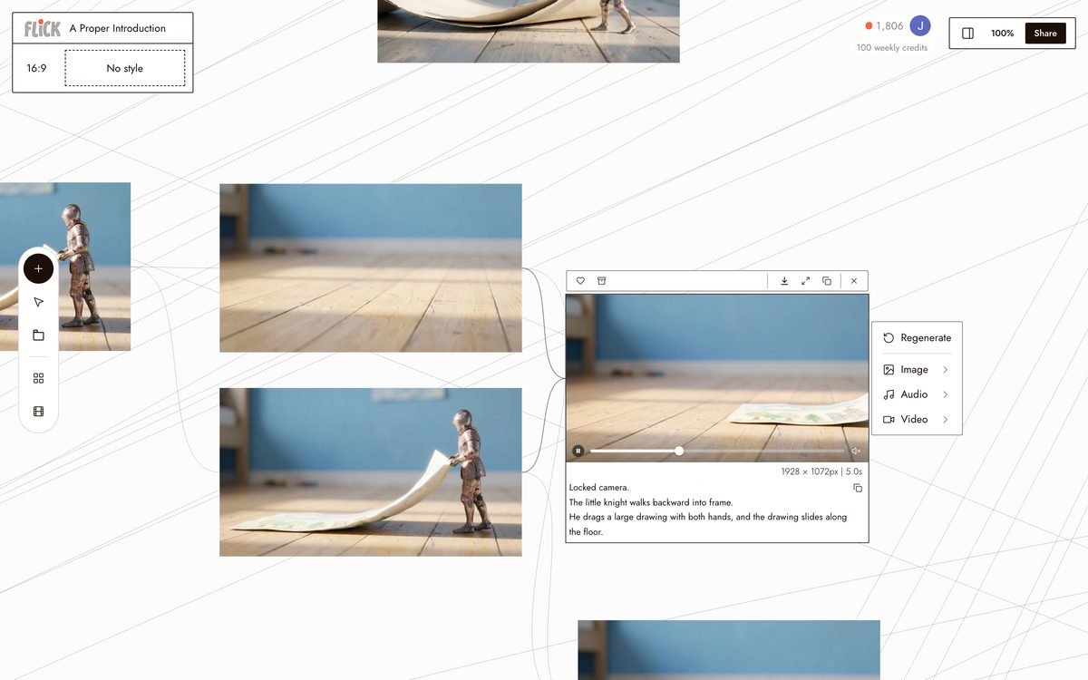 Selected video node on the Ser Loras canvas with pinned first and last frames and the video player open