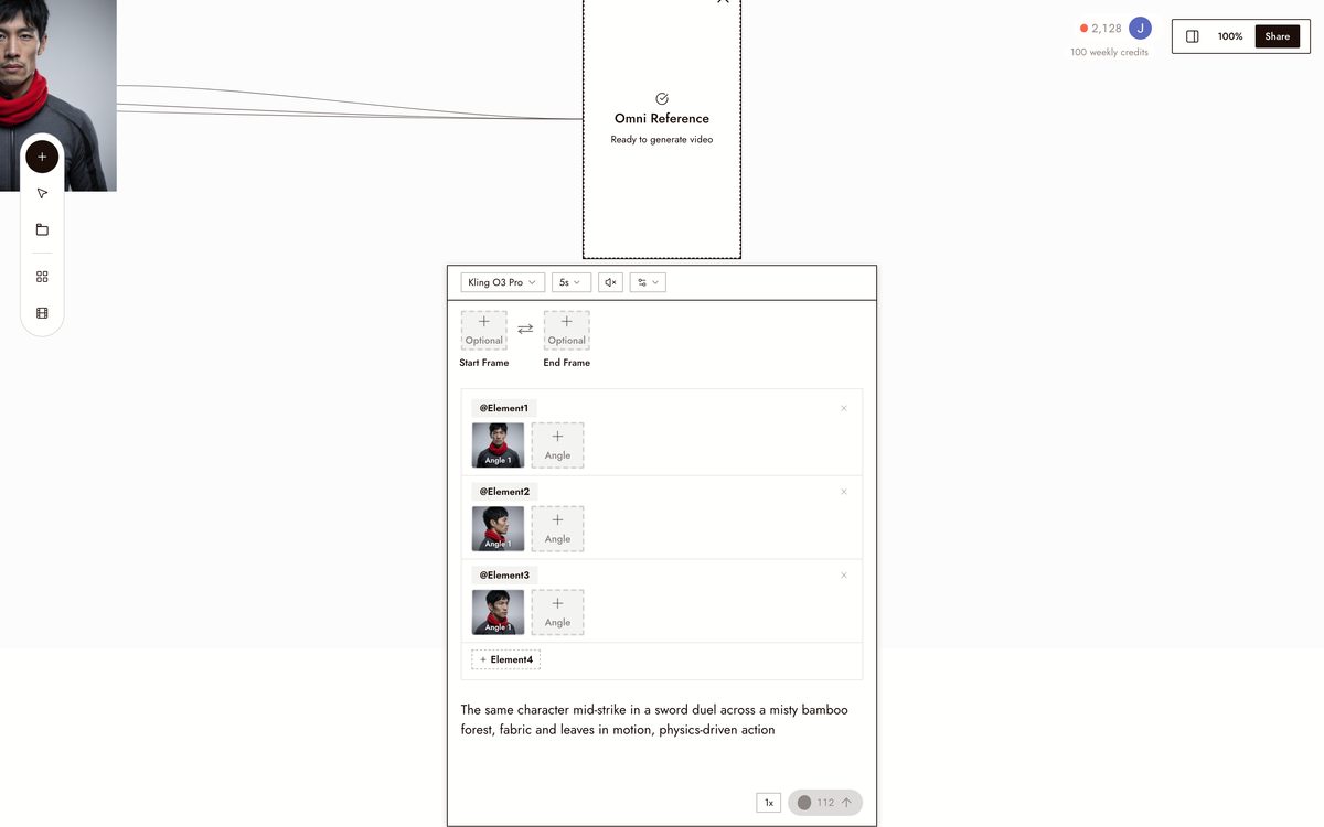 Writing the prompt on the Flick canvas