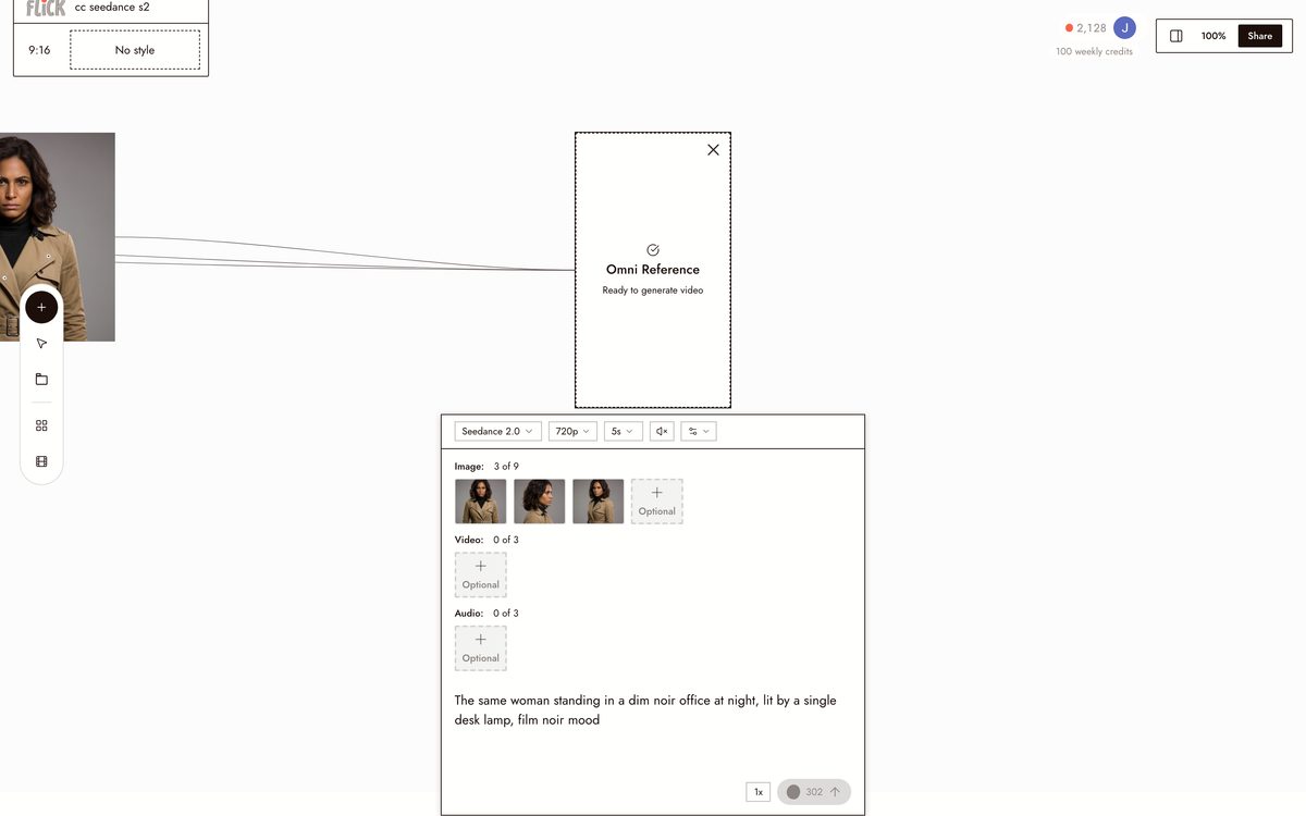 Writing the prompt on the Flick canvas