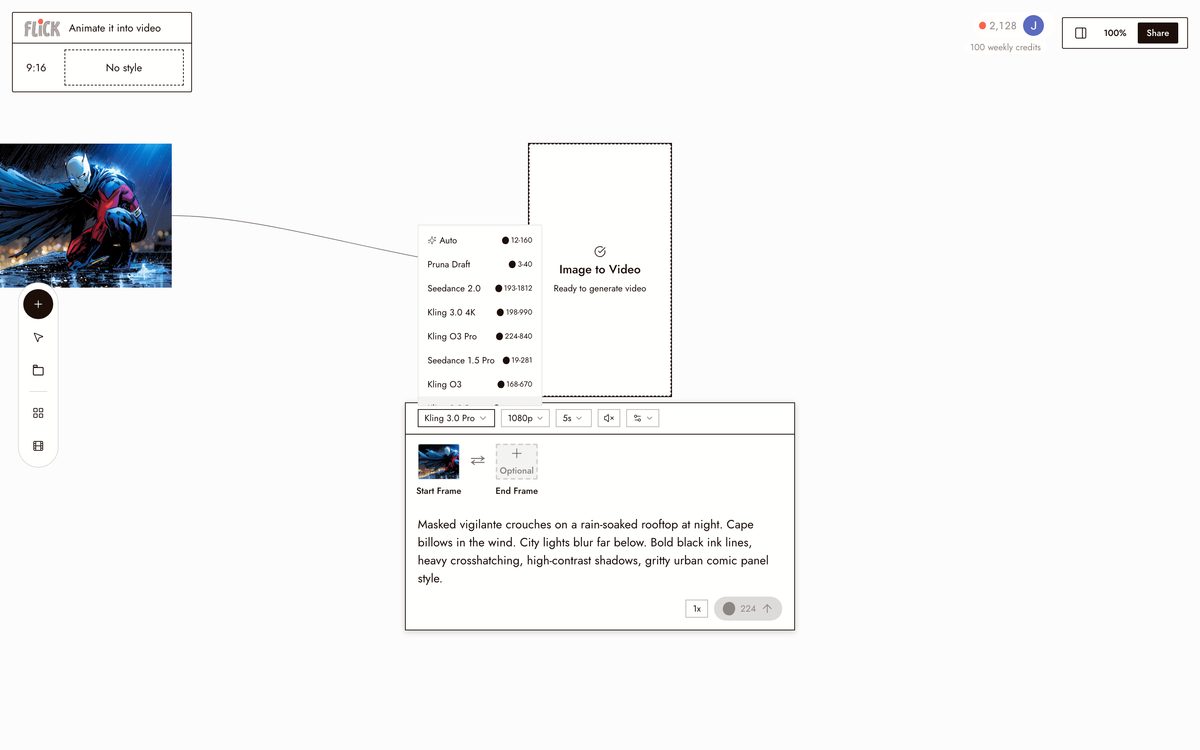 Choosing a model and generating in Flick