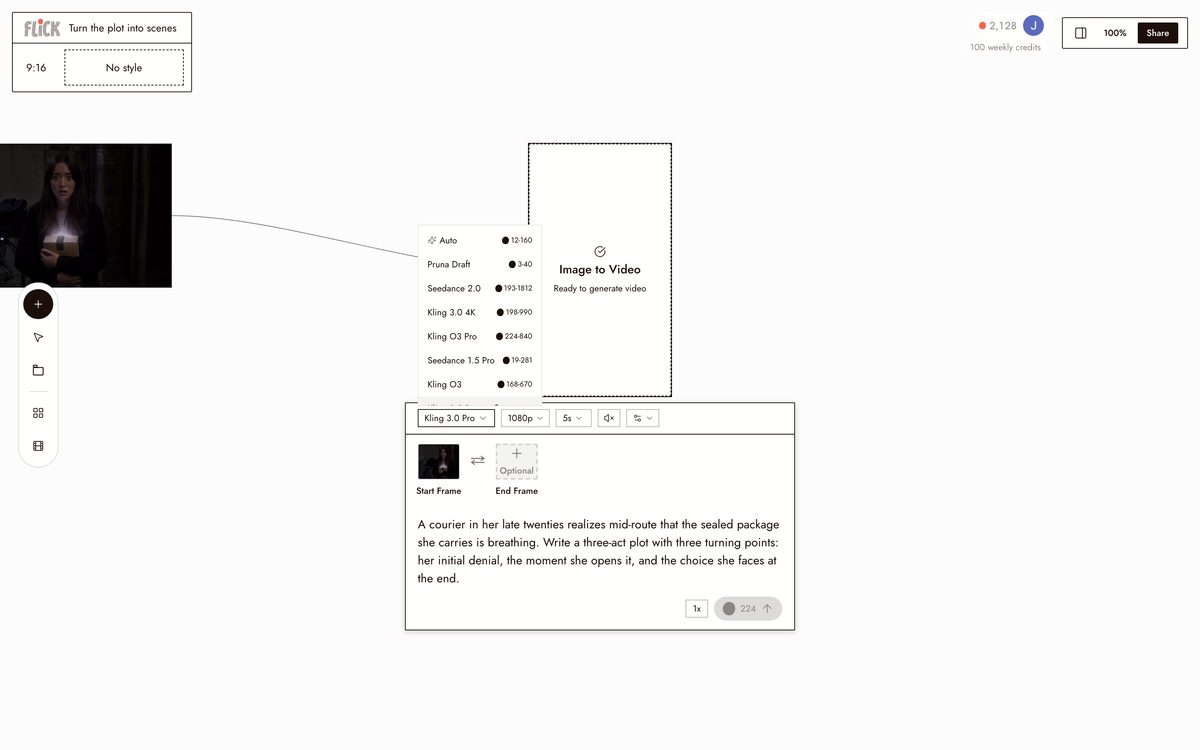 Choosing a model and generating in Flick