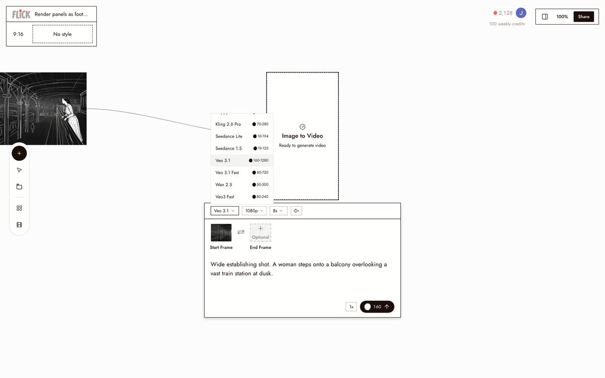 Choosing a model and generating in Flick