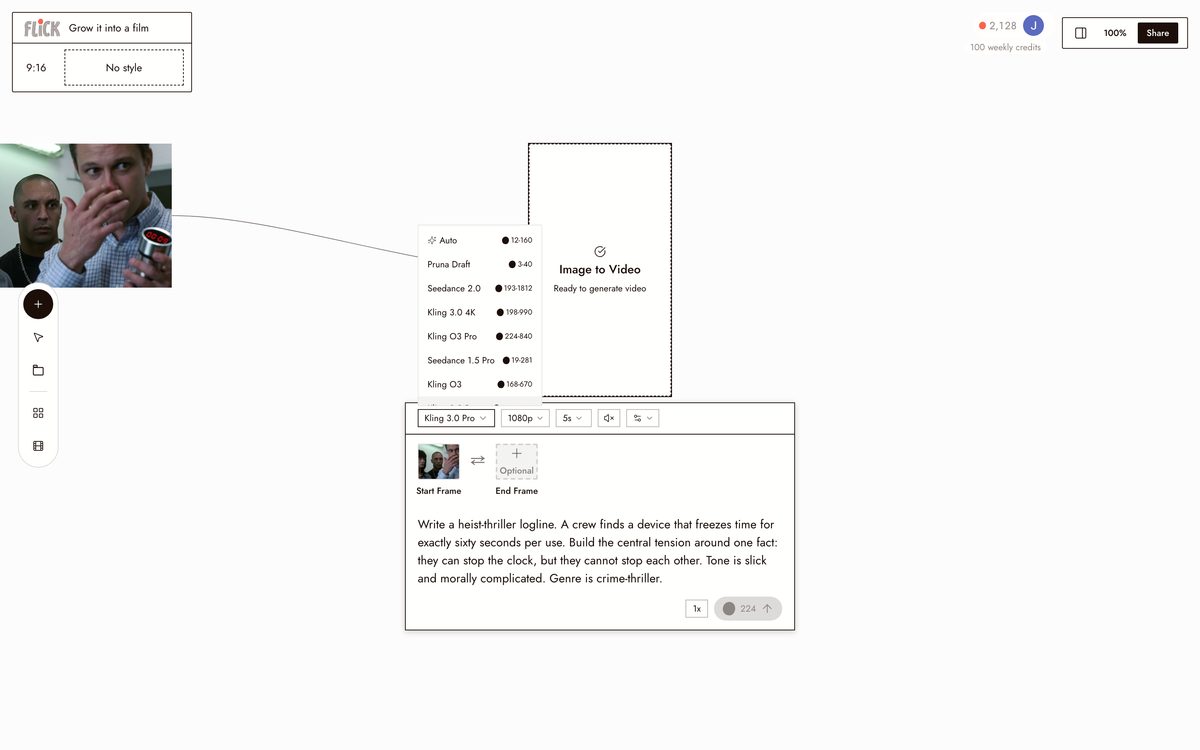Choosing a model and generating in Flick