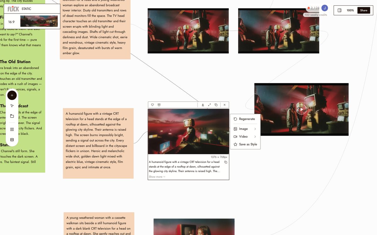 Writing the prompt for Describe your shot on the Flick canvas