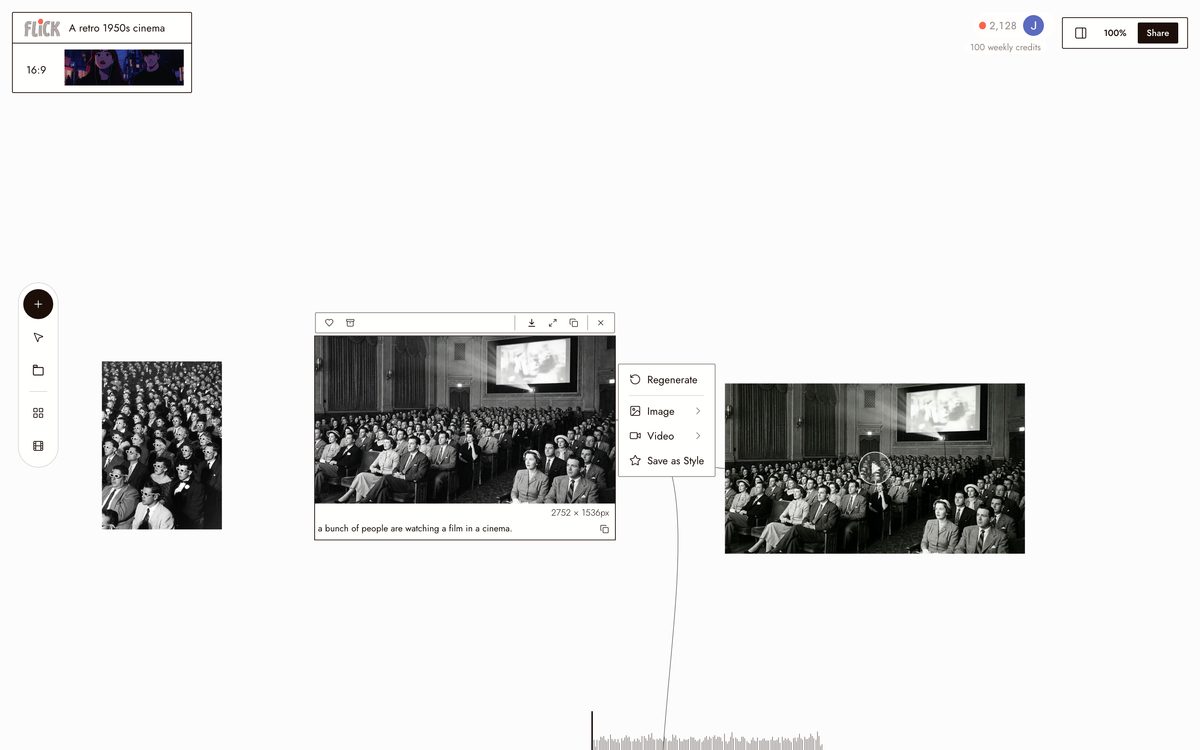 Writing the prompt for Describe your scene on the Flick canvas