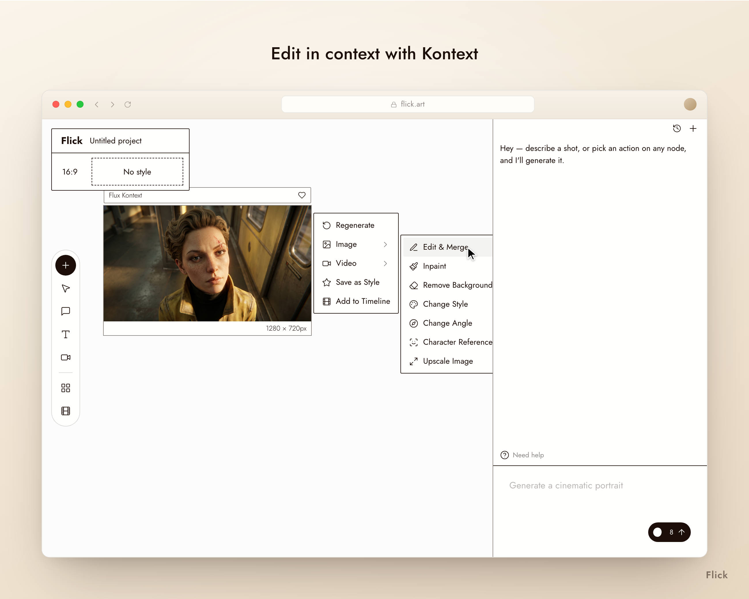 Bearbeite im Kontext mit Kontext in Flick