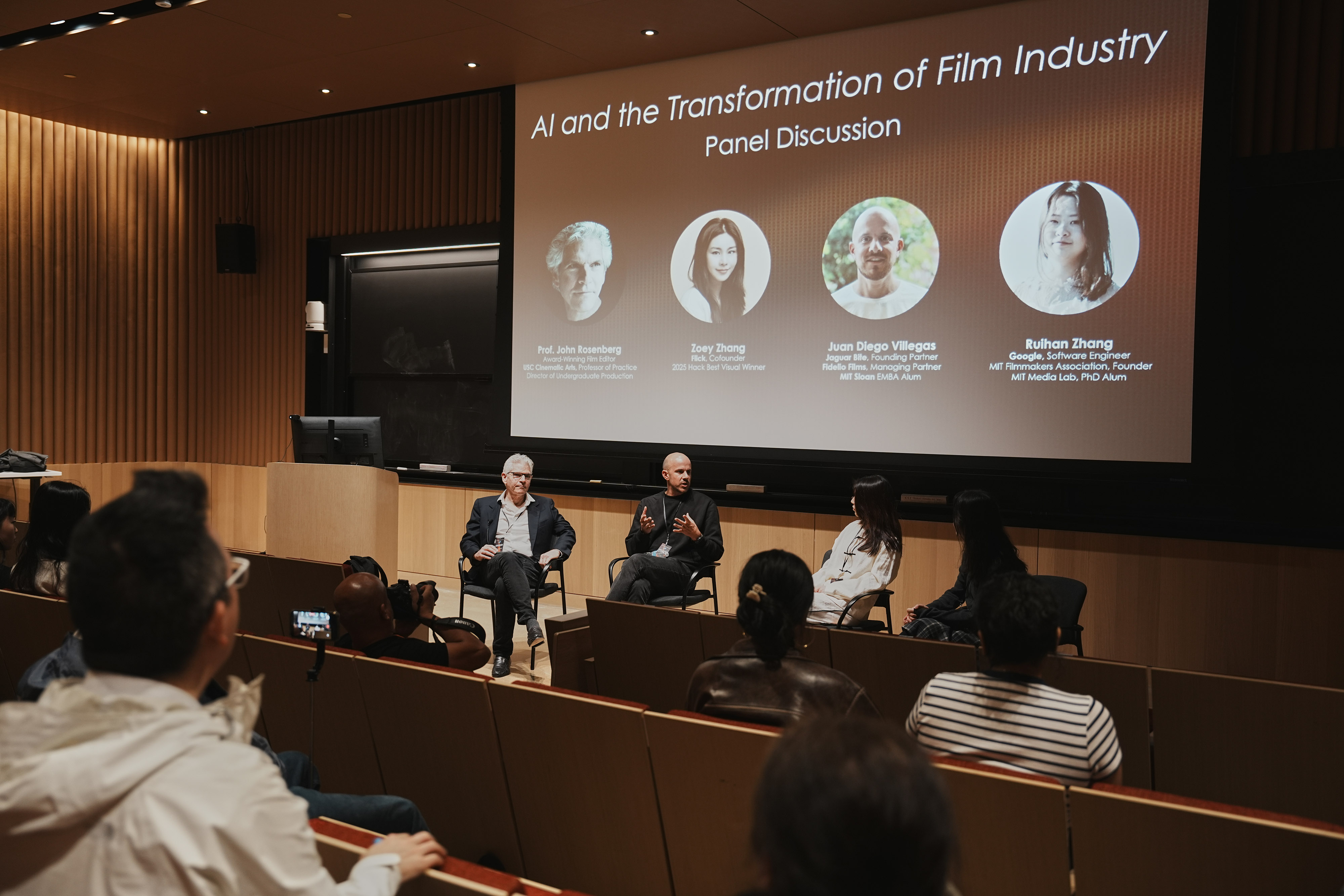 Zoey Zhang speaking on the AI and the Transformation of Film Industry panel