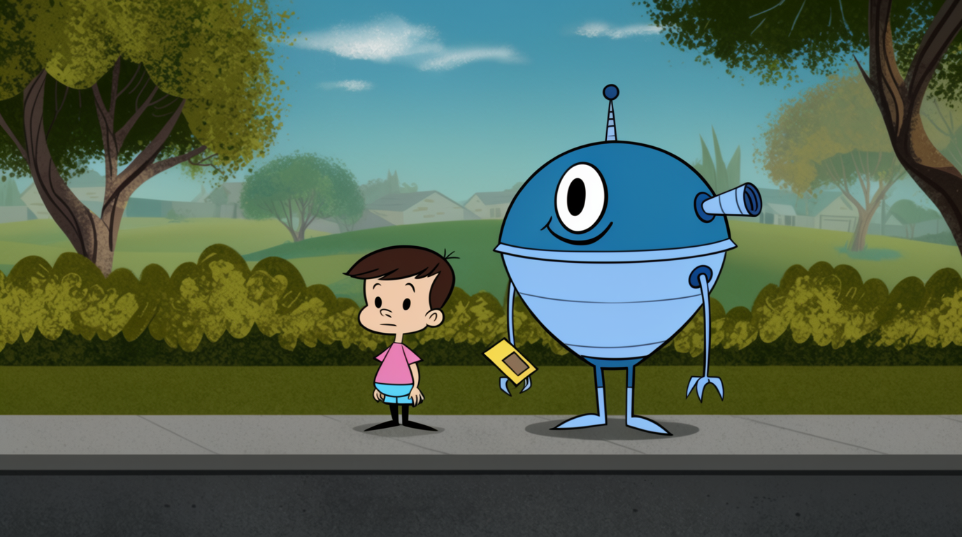 Bambino e Robot Amici