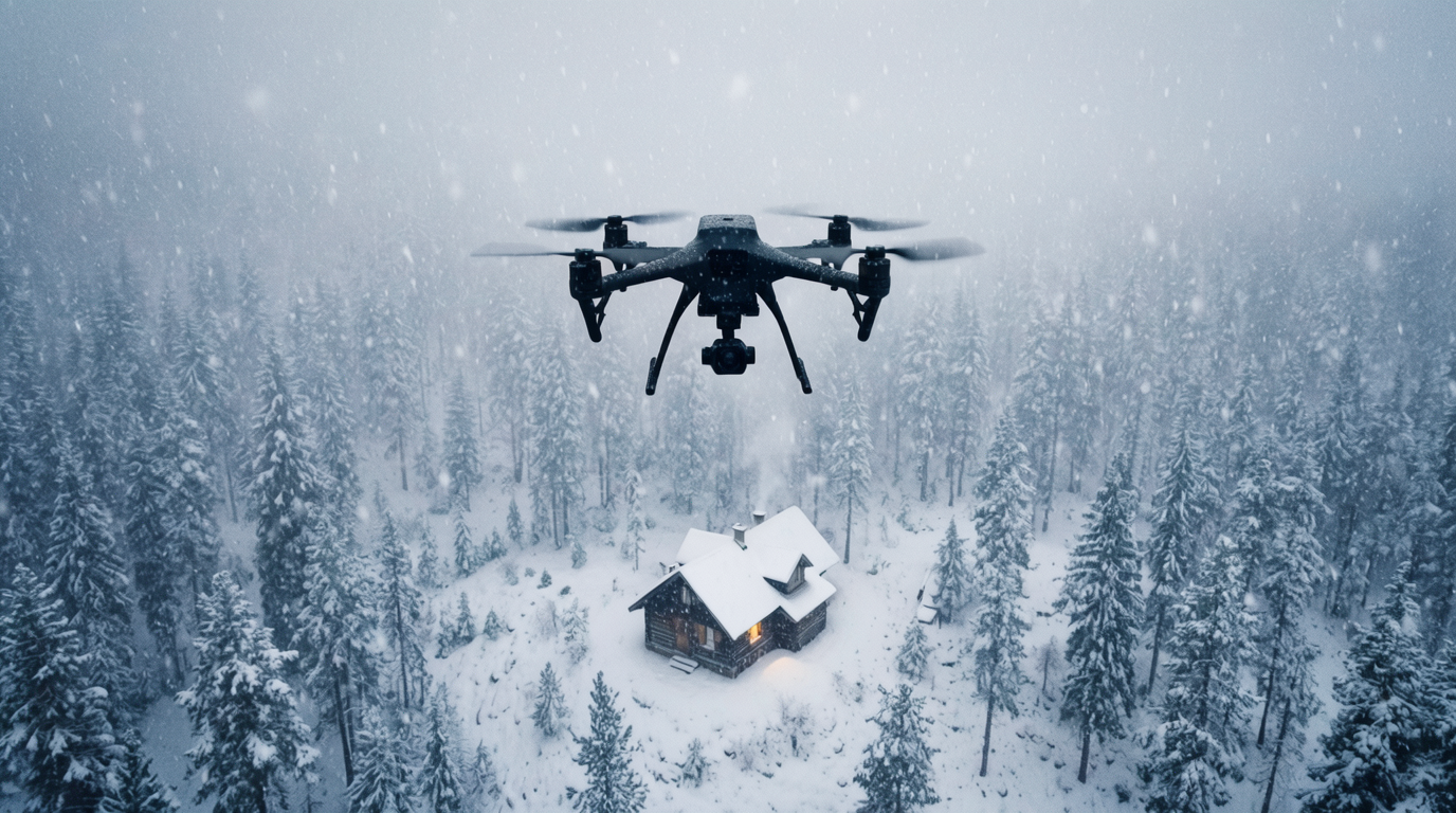 Hütte im Schnee