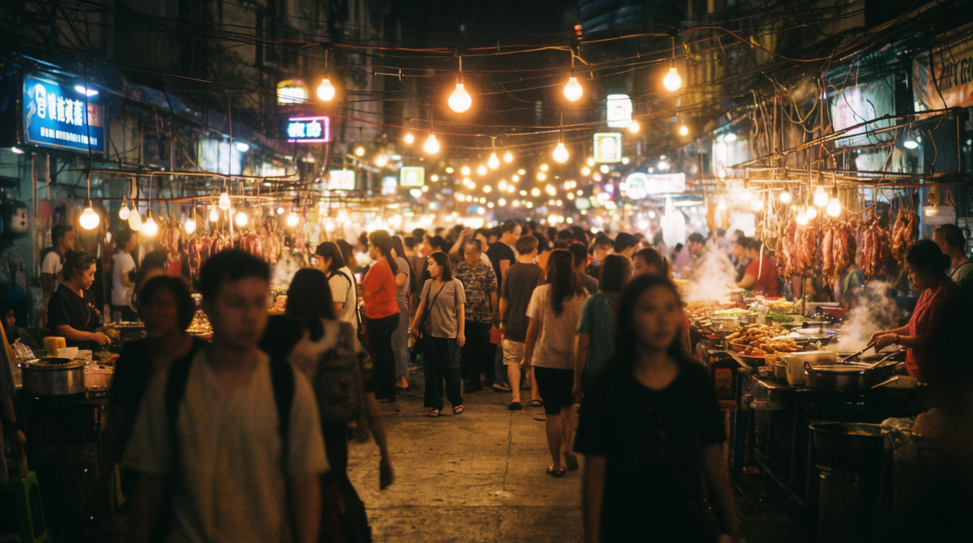 夜市，手持攝影