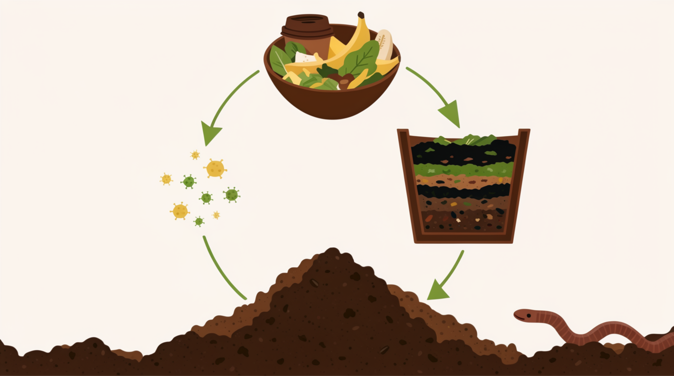 Décomposition du cycle de compostage