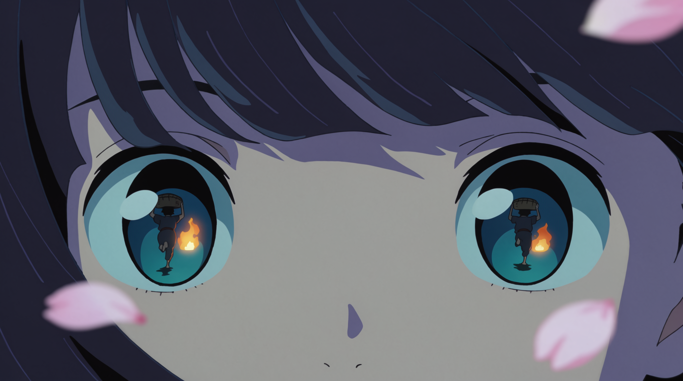 Eyes and Falling Petals
