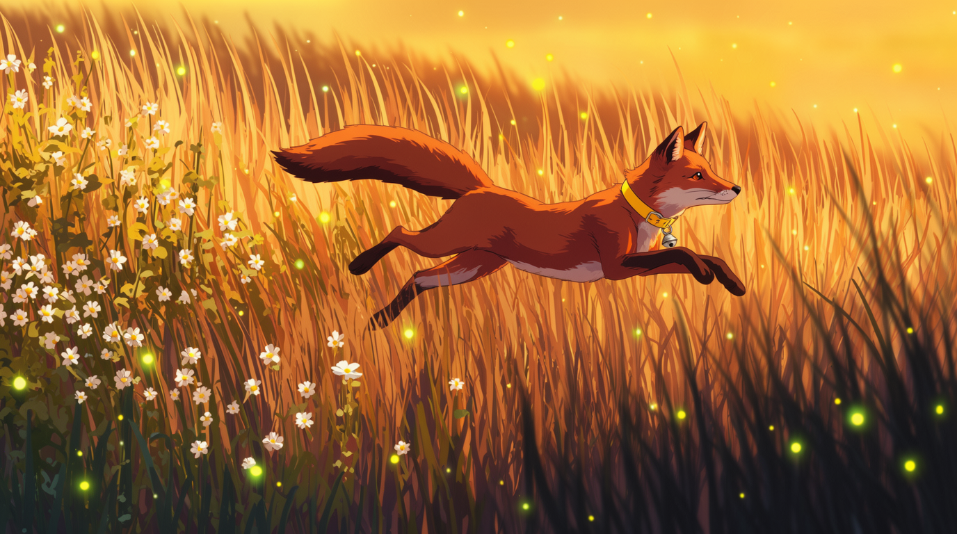 Renard Chassant des Lucioles